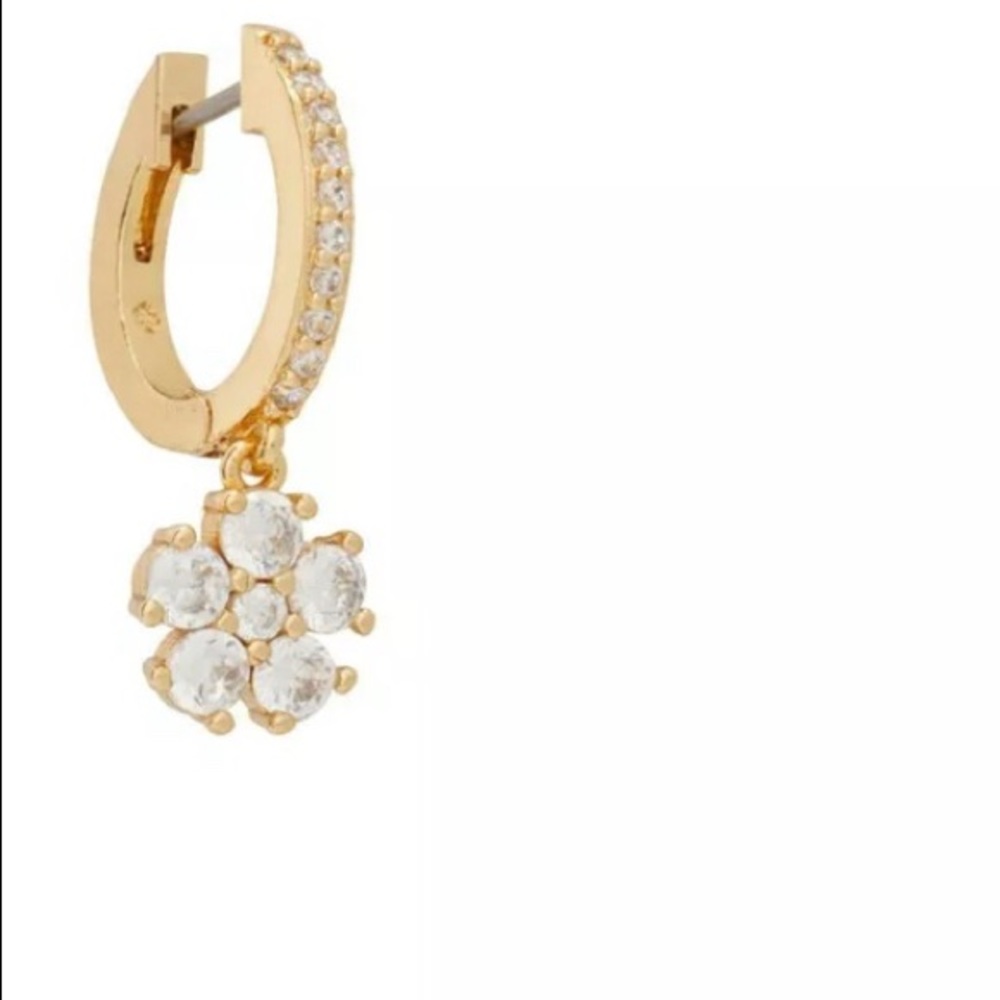 Kate Spade Gold Flower Drop Huggie Earring, Single